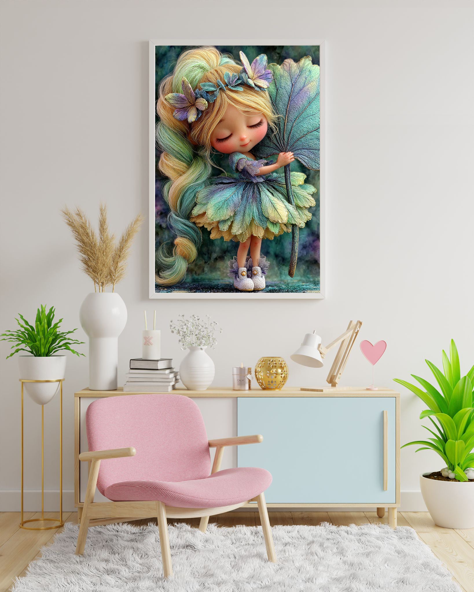 Diamond Painting Bild "Püppi Flora" von AI-Artist Sandrietta_ai (inkl. Feenstaub) 40x60cm TSS-737