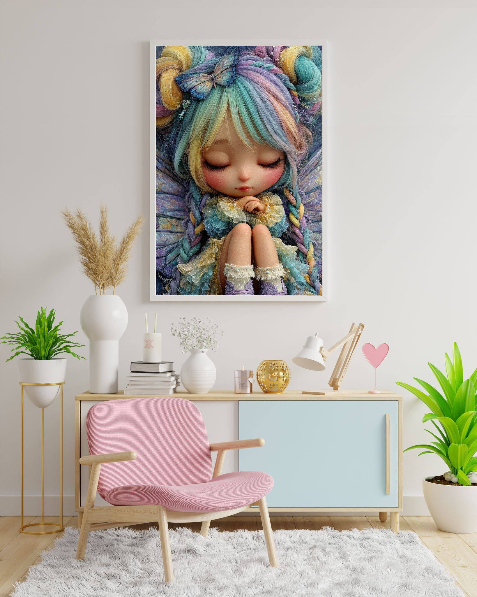 Diamond Painting Bild "Püppi Pia" von AI-Artist Sandrietta_ai (inkl. Feenstaub) 40x60cm TSS-738