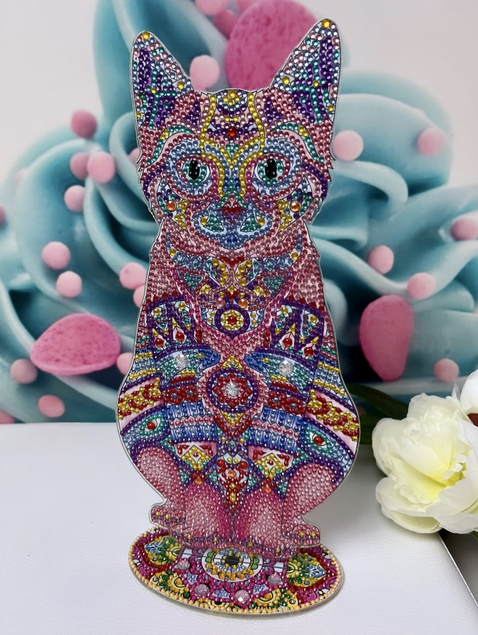 Diamond Painting "Mandala-Cat" Aufsteller