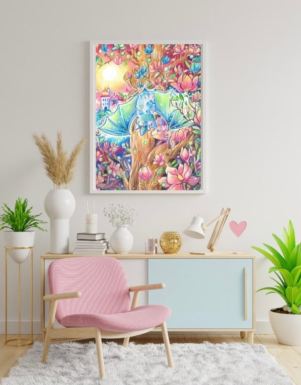 Limitiertes Diamond Painting - Künstlerbild von Nicole Jandl - "Fledermäuse in Love"