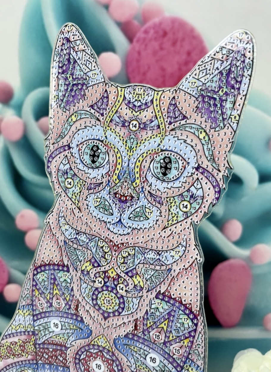 Diamond Painting "Mandala-Cat" Aufsteller