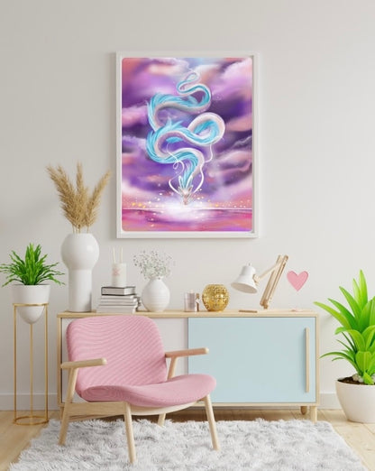 Diamond Painting Künstlerbild "Pink Dragon" von °Caruschka Art° 40x60cm