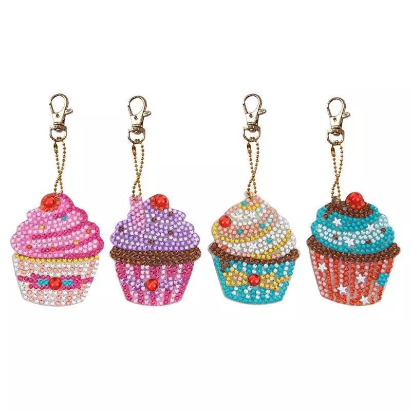 Diamond Painting Anhänger "Sweet-Cupcake" 4Stk (AH79)