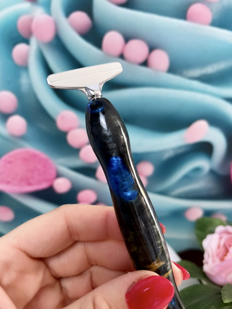 Diamond Painting Ergo Stift "Black" + 6er Set Metallaufsätze