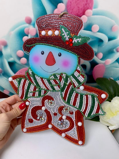 Diamond Painting X-MAS Weihnachtsstern "Schneemann" (Strass- und AB Steine) 037